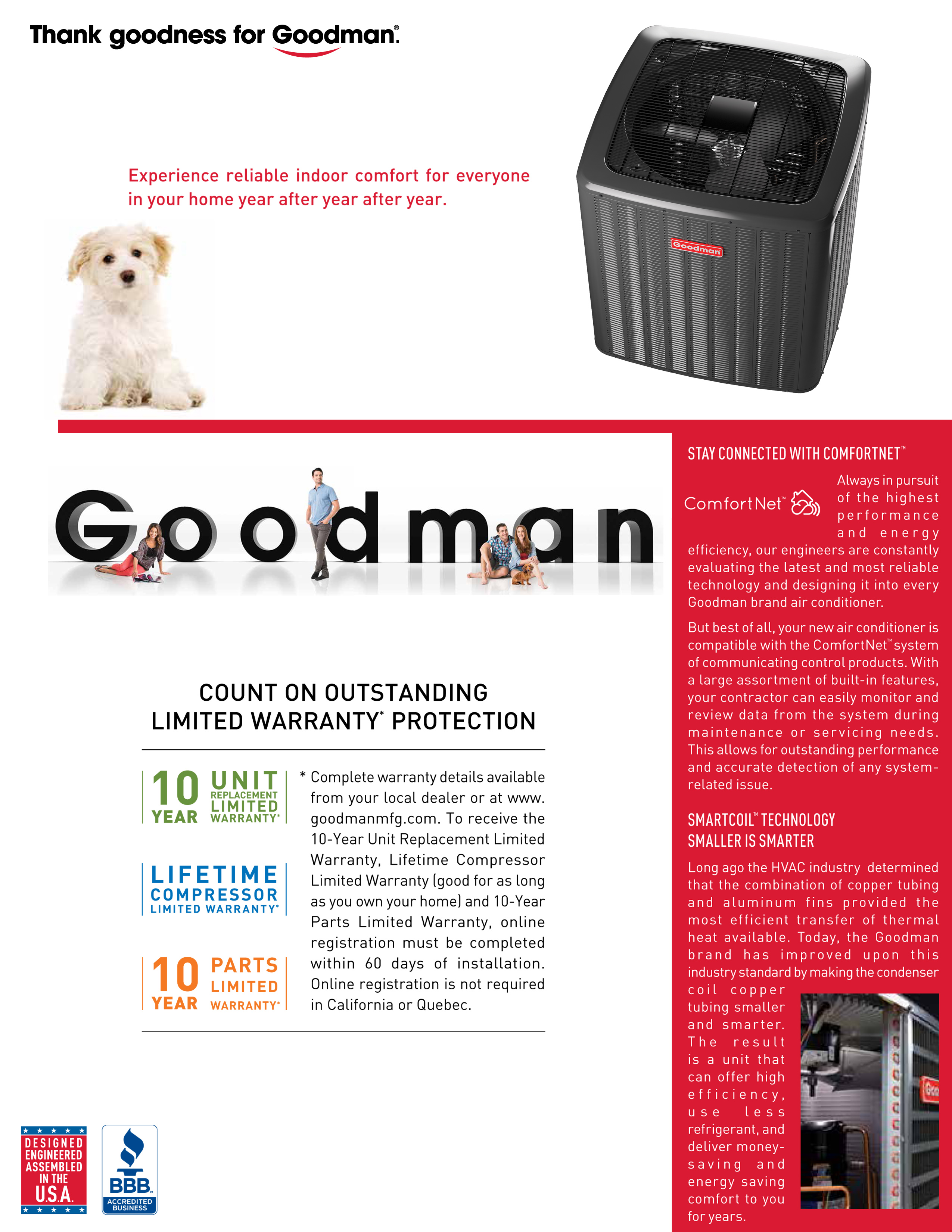 4 Ton Goodman 16 SEER Two Stage Condenser GSXC160481 (Closeout Special) (T)